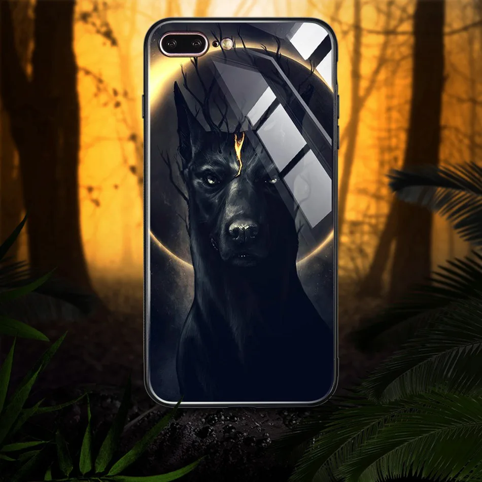 Tempered Glass Case For iPhone 7 6 8 6S Plus Case For iPhone X 10 HD Animal Pattern Soft Edge Back Cover Cases Protective Shell (7)