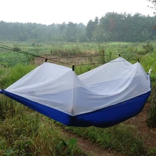 Портативный высокопрочный парашютный тканевый гамак, подвесная кровать с москитной сеткой, 3 цвета