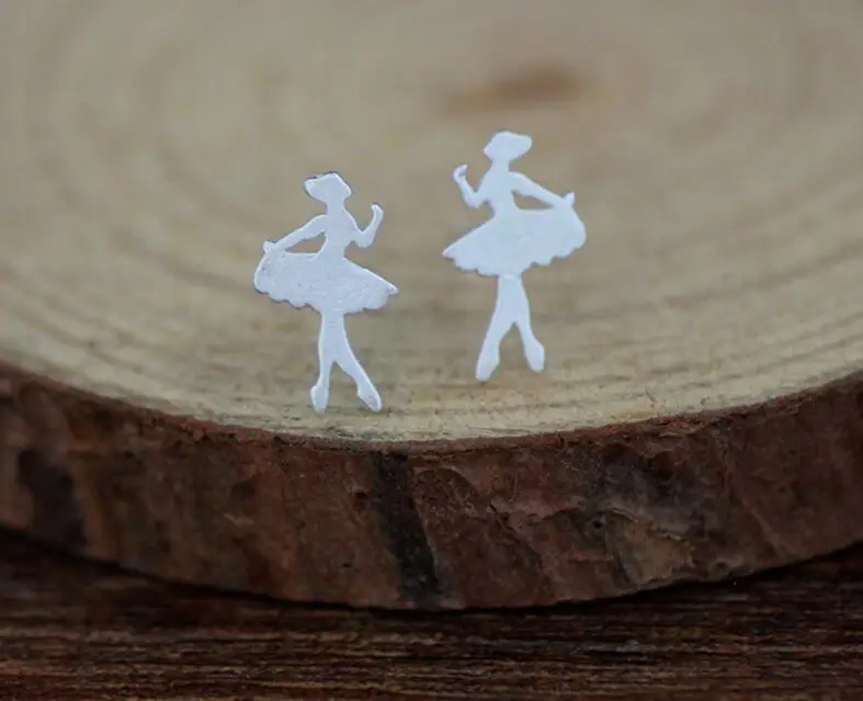 

925 Sterling Silver Ballet Dancing Girl Little Girl Dancer Princess Temperament Stud Earrings S-E122
