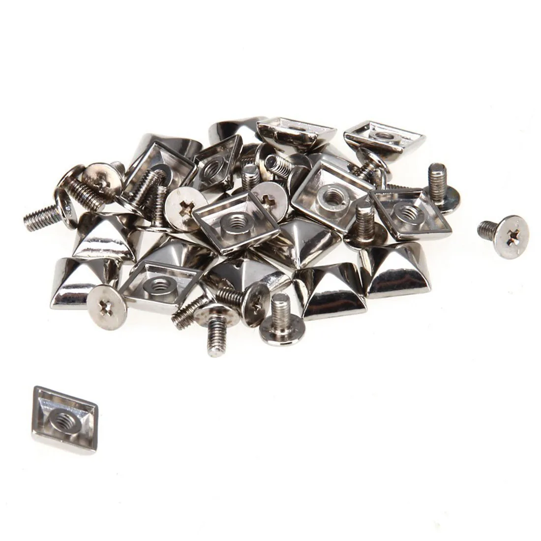

Wholesale 20pcs 10x10mm Alloy Ladder Square Pyramid Double Cap Rapid Rivet Punk Rock Leather Craft Rivet Accessories