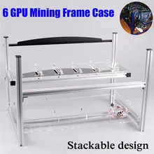 Open Air Aluminum Case 6 GPU Crypto Currency Mining Rig Frame Case Server Chassis