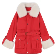 4 цвета красный Denim осень женская джинсовая пальто женское ветровка куртки женские бомбер женский женские куртки и пальто ремень толстый хлопок теплый Однобортный повседневная куртка