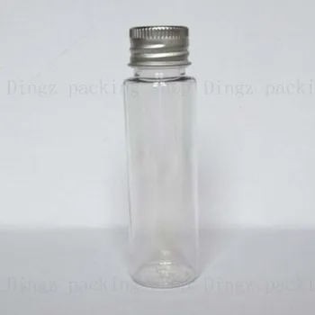 

50pcs/lot 40ml Refillable small portable Transparent bottle mental screw aluminum cap Container empty Lotion Bottles