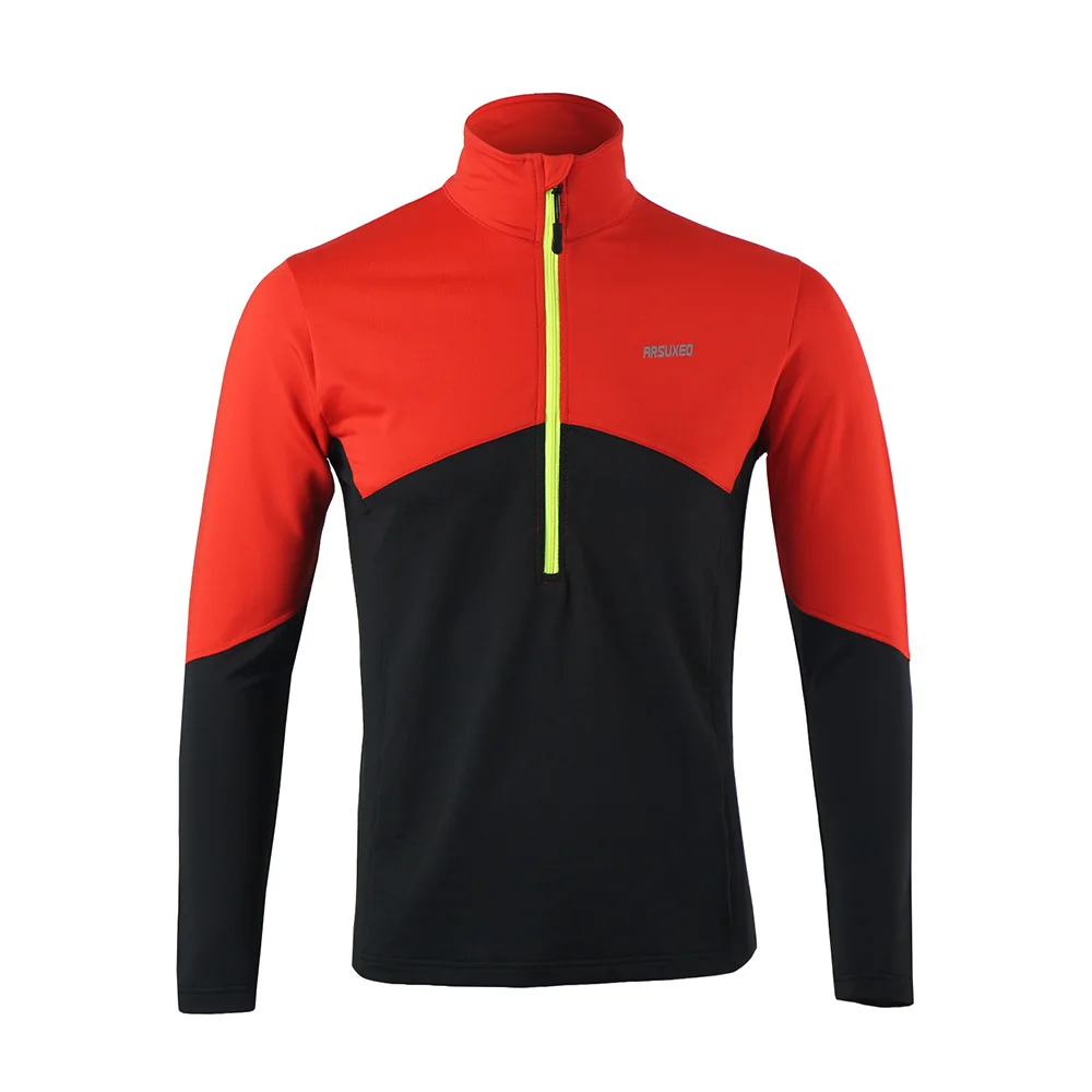 ARSUXEO, мужские футболки для бега, футболка с длинным рукавом, быстросохнущая, для тренировки, гимнастики, тренировок, Джерси, спортивная одежда 16T5 - Цвет: 16T5 red