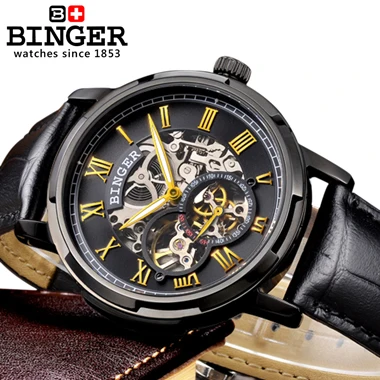 Швейцарские мужские часы люксовый бренд Мужские часы Бингер светящиеся автом самовзводные полностью из нержавеющей стали водонепроницаемые часы B5036-5 - Цвет: Item 6
