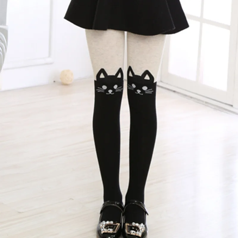 Autumn Embroidery Cartoon Children Girl Pantyhose Stockings, Soft Cotton Warm Tights For 2