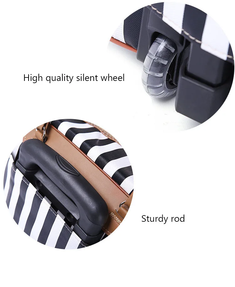 Bagagem Rolling Suitcase Marca Casual Stripes Rolling