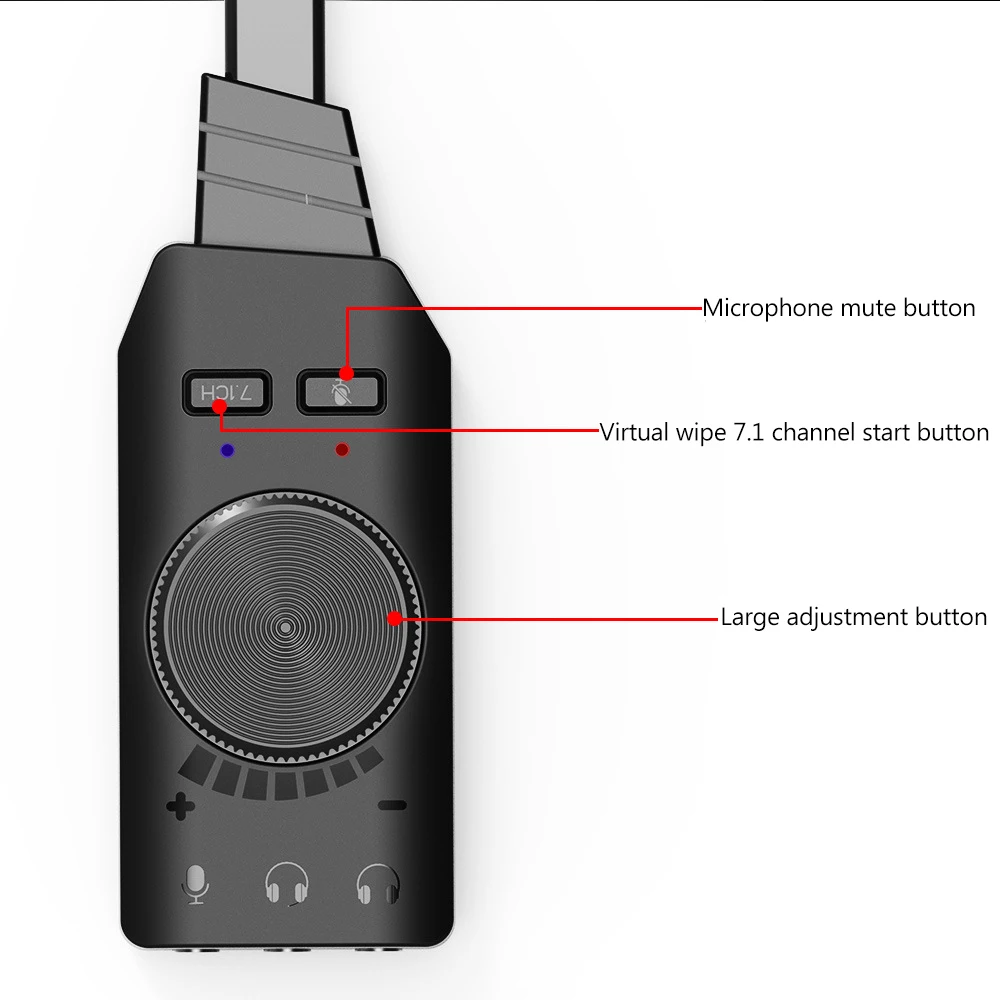 

Computer Game Sound Card External USB Sound Card Stereo Mic Speaker Headset Audio Jack 3.5mm Cable Adapter USB Free Drive YS-403