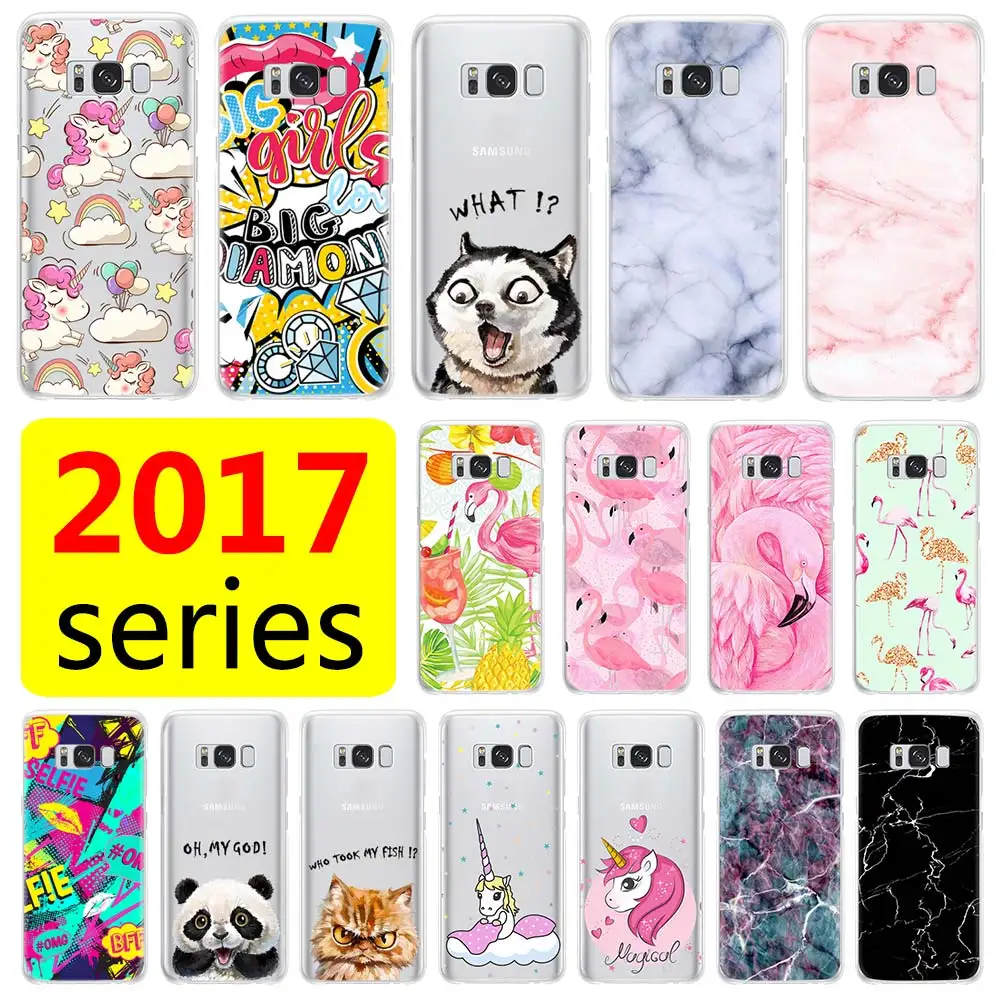 

Phone Case For Samsung Galaxy S6 S7 S8 S9 edge plus Note 8 J3 J5 A3 A5 J7 A7 2017Unicorn Granite Marble Soft Silicone Back Cover