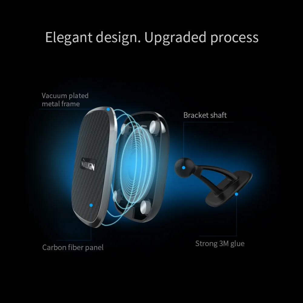 Nillkin Qi автомобильное магнитное Быстрое беспроводное зарядное устройство для iPhone 8 X XR XS Max держатель телефона для samsung S8 S9 S10+ Plus Mi 9