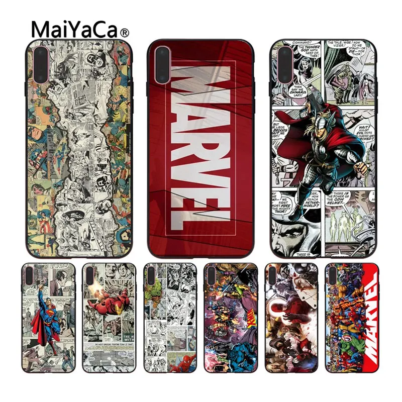 

MaiYaCa case For iPhone X 8 8plus TV marvel comics Soft black cell phone shell For iPhone 7 6 6S Plus 5 5S SE XS XR XS MAX Cases