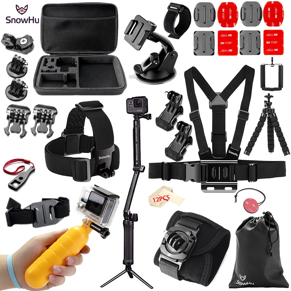 SnowHu аксессуары для экшн камеры GoPro Hero 9 8 7 6 5 4 Black Yi 4K Lite 2 SJCAM SJ7 Eken H9 Go Pro Набор