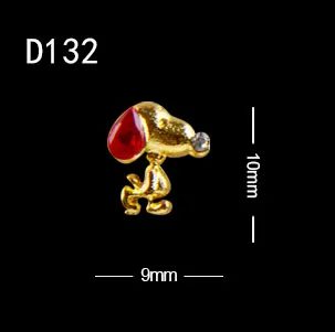10pcs D132 TSZS Мода 10 шт./партия INS Милая Собачья голова форма дизайн ногтей украшение сплав горный хрусталь DIY украшения для ногтей - Цвет: 10pcs D132