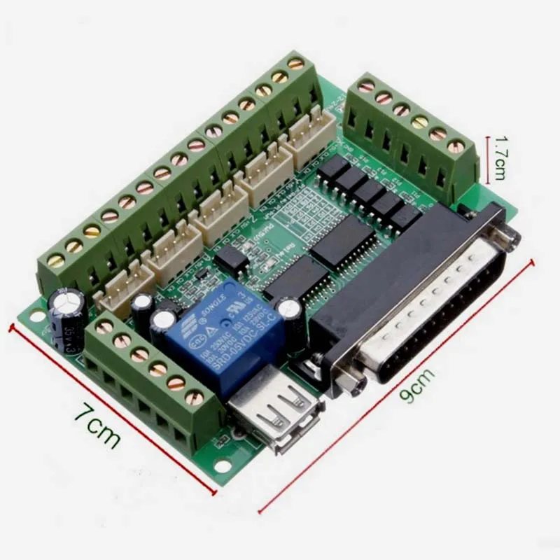 Модернизированный 5 Axis CNC Интерфейс адаптер коммутационная плата для Драйвер шагового двигателя Mach3+ USB кабель+ DB25 параллельный кабель