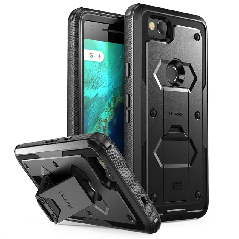 

For Google Pixel 2 Case i-Blason Armorbox Full Body Heavy Duty Shock Reduction Kickstand Case With Built-in Screen Protector