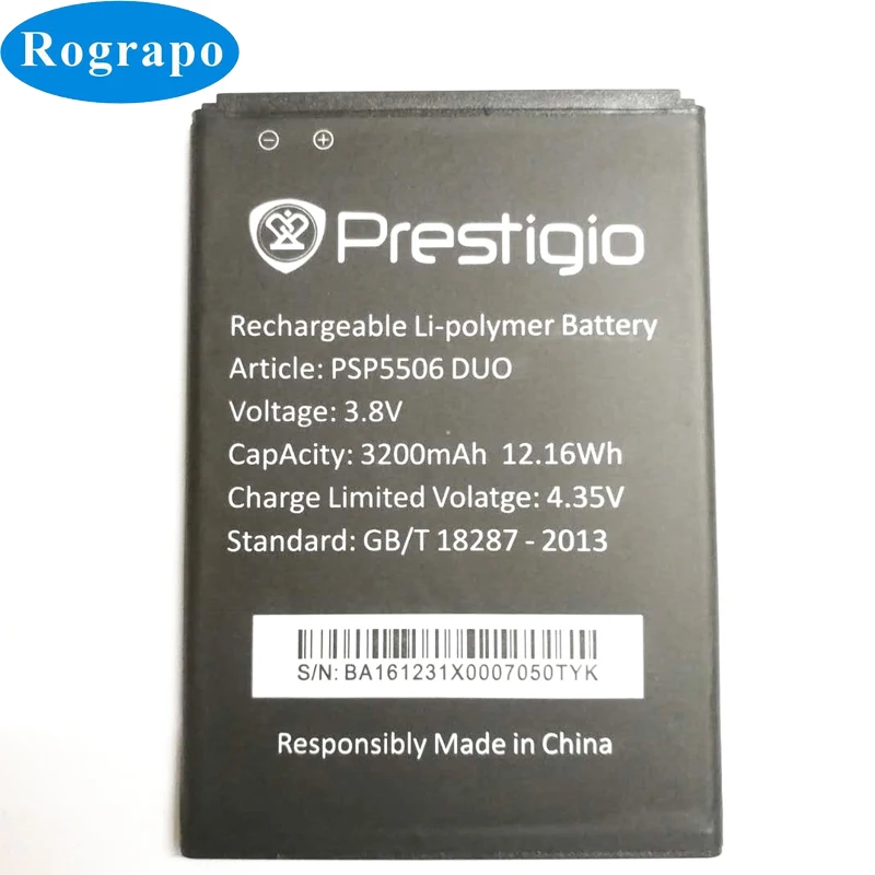 

3.8V 3200mAh Replacement Battery For Prestigio Grace Q5 PSP5506DUO PSP5506 PSP 5506 DUO Bateria mobile Phone Original Batteries