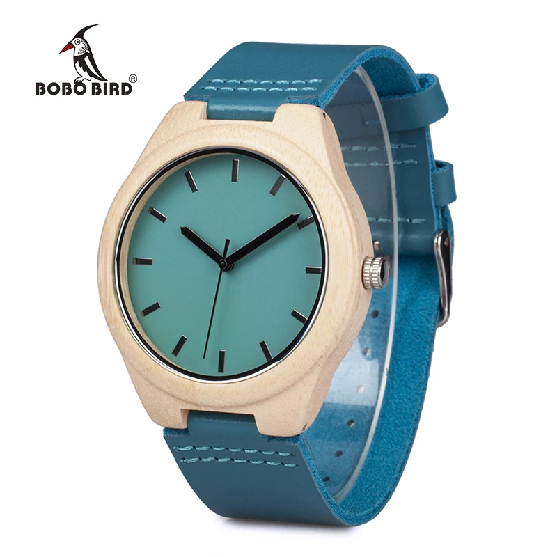 BOBO BIRD V-F20 Bamboo Wooden Watch Mens Top Luxury Band Quartz Watch with Leather Band as Gift Item Watches Men