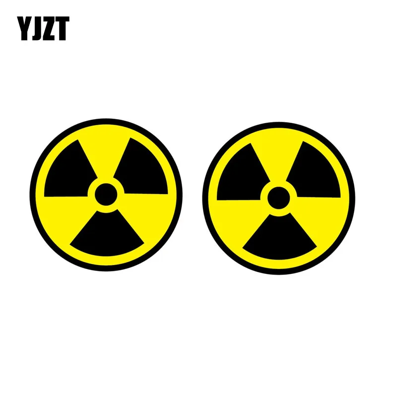 YJZT 8,2 см* 8,2 см 2X автомобильный Стайлинг радиационный символ персональный светоотражающий автомобильный стикер C1-7553