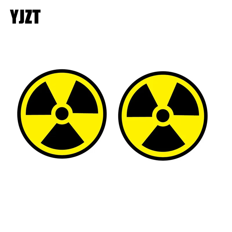 

YJZT 8.2CM*8.2CM 2X Car Styling RADIATION SYMBOL Personality Reflective Car Sticker C1-7553
