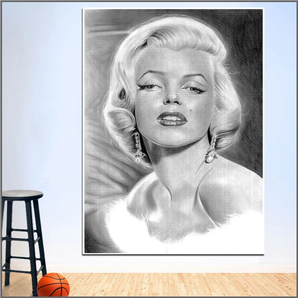 Buy Printing Marilyn Monroe Black and white Glance