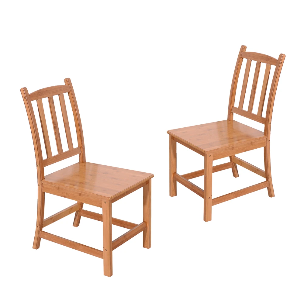 2 шт прочные бамбуковые обеденные деревянные стулья цвет