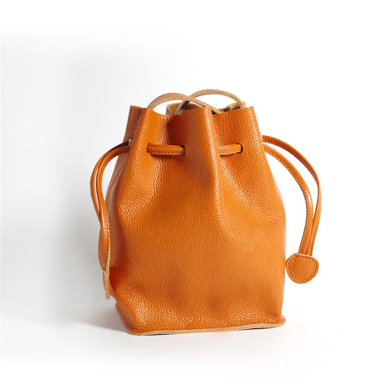 MJ Genuine Leather Women Bag Real Cow Leather Crossbody Handbag Female Small Shoulder Bag Ladies Bucket Messenger Bags for Girls (10)