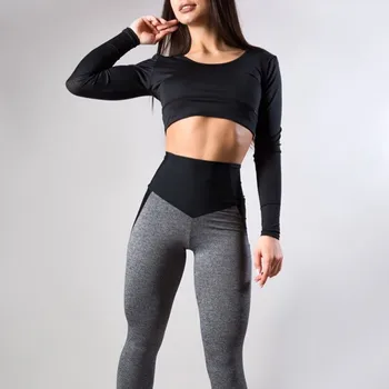

Fashion causal Elasticity sport pants Women Solid Workout Out Pocket Leggings Fitness Sports Gym Running Athletic Pants