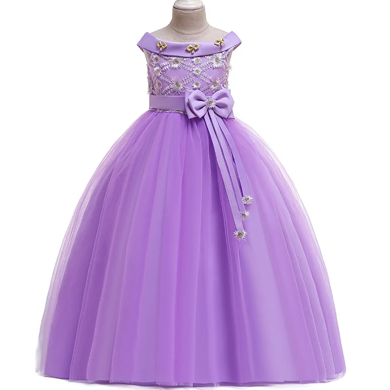 Длинное вечернее платье с цветочным узором для девочек; платье принцессы для первого причастия; Детский костюм; бальное платье на выпускной; vestidos