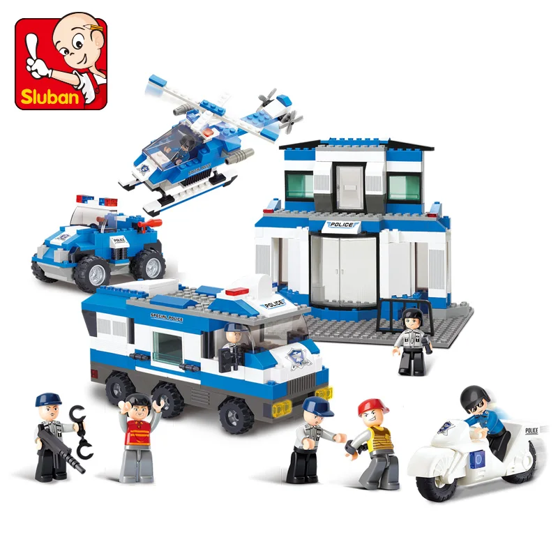0193 859pcs SWAT/Police station Constructor Model Kit Blocks Compatible LEGO Bricks Toys for Boys Girls Children Modeling