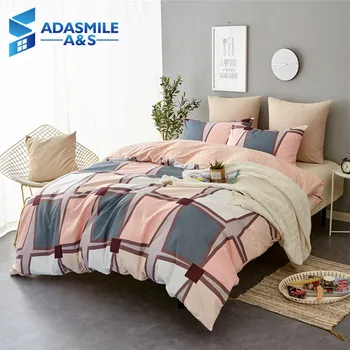 

Modern Leisure Duvet Cover Set Geometric Lattice Quilt Comforter Cover Pillowcases US Queen Adult Bedclothes Bedding Linens Set