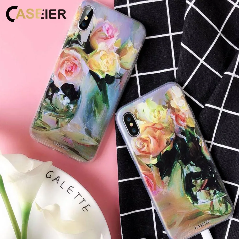 Мягкий чехол CASEIER с цветочным рисунком для Xiaomi Mi 8 SE 4 5 6 6X A1 TPU Redmi Note 4X 3S 4A Plus 5A