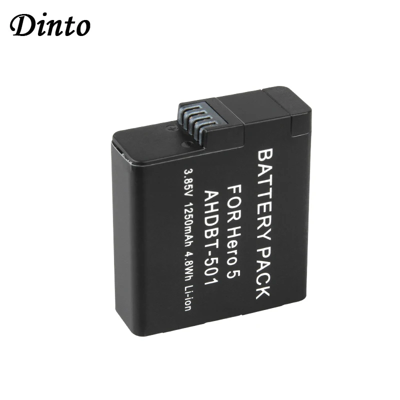 Dinto 1pc 1250mAh Full Decoded GoPro Hero 5 Battery AHDBT-501 AHDBT501 AHDBT 501 Rechargeable Camera Batteries for Gopro | Электроника
