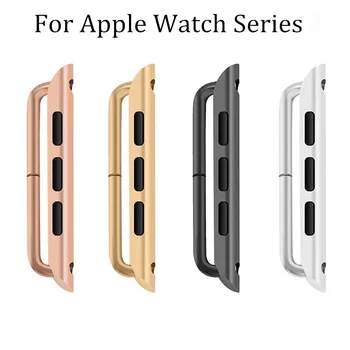 

1 pair Connector Adapter For Apple Watch band 44mm 42mm 40mm 38mm Stainless Steel Buckle clasp adaptor watch accessories