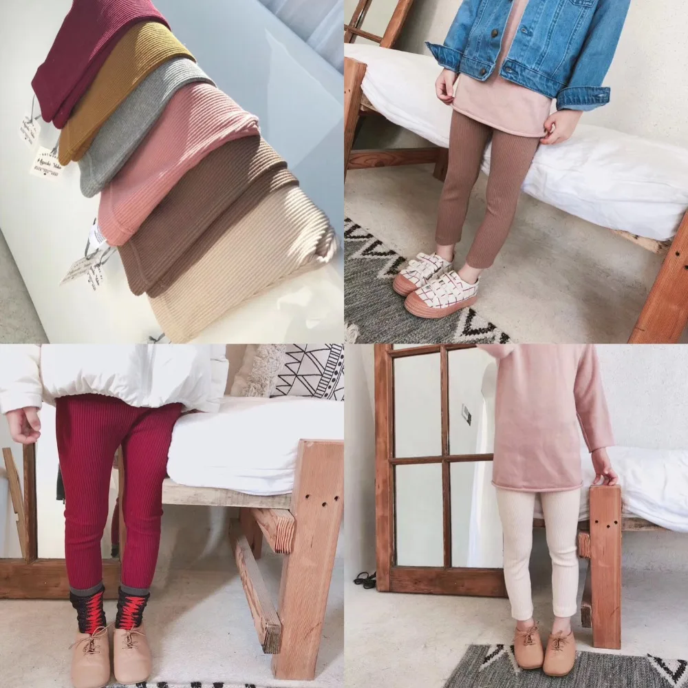 

Baby Leggings Solid gray pink brown yellow colour cotton kids baby leggings boys girls autumn thick leggings