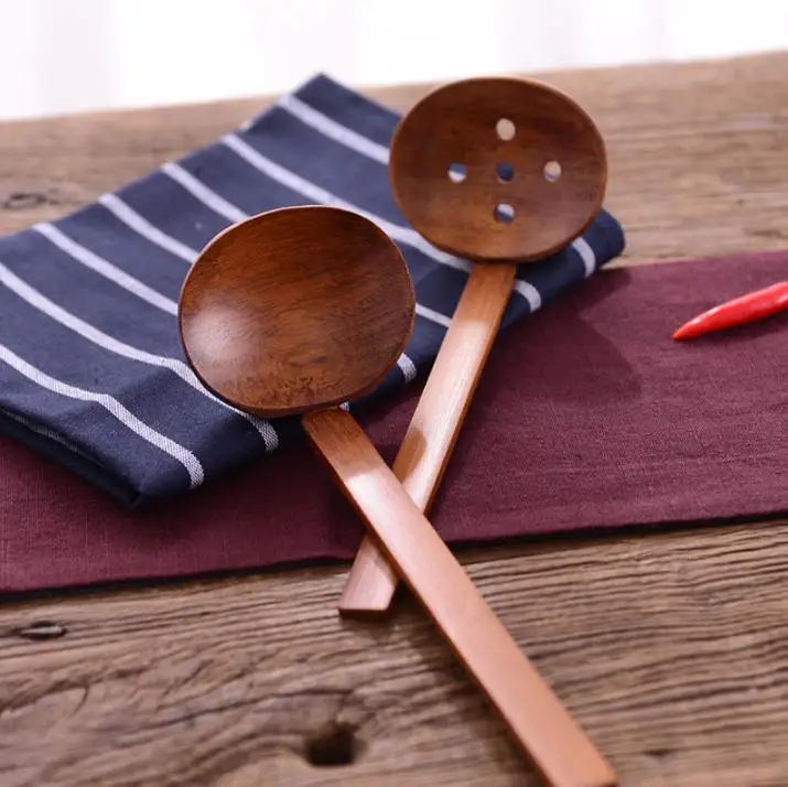 Wooden tableware Turtle soup spoon Japanese ramen wooden Long handle