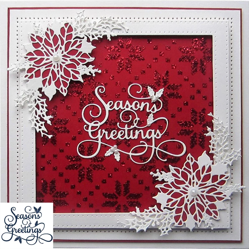 

Seasons Greetings Word Shape Metal Cutting dies Scrapbooking Album Handcrafts Embossing DIY Paper card Making Models Stencils