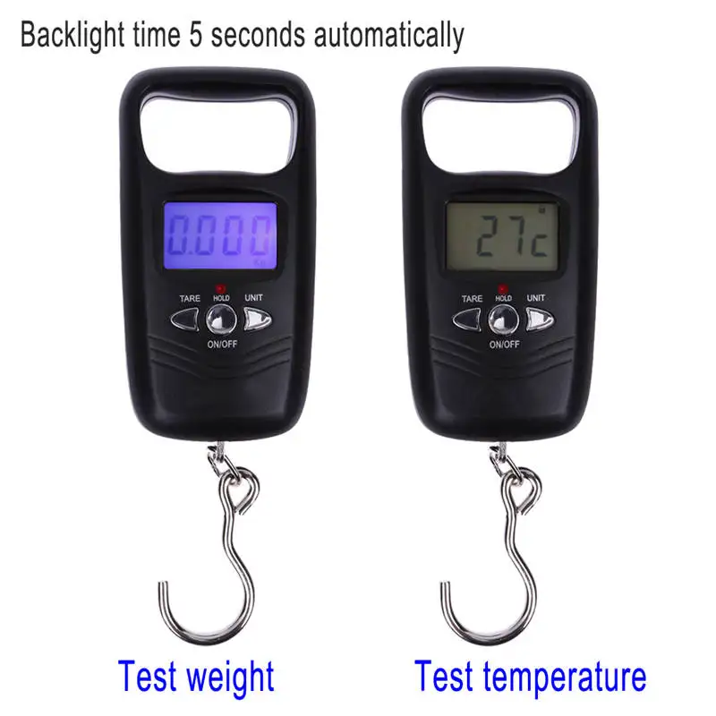 10g Digitale Tragbare LCD Elektronische Waage Gepäck Haken Waagen 50kg