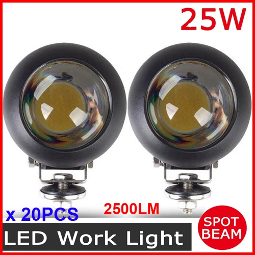

20PCS 4" 25W CRE LED Driving Work Light COB Off-Road SUV ATV 4WD 4x4 Spot Beam 9-33V 2500lm Motorcycle Fog Headlamps High Power