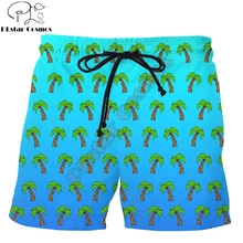 PLstar Cosmos новые летние vibes шорты пальмы-синий Омбре 3D печатные мужские/женские уличные повседневные крутые шорты