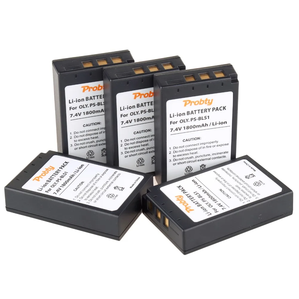 PROBTY 5Pcs PS BLS1 PS BLS1 PSBLS1 Rechargeable Battery for Olympus PEN