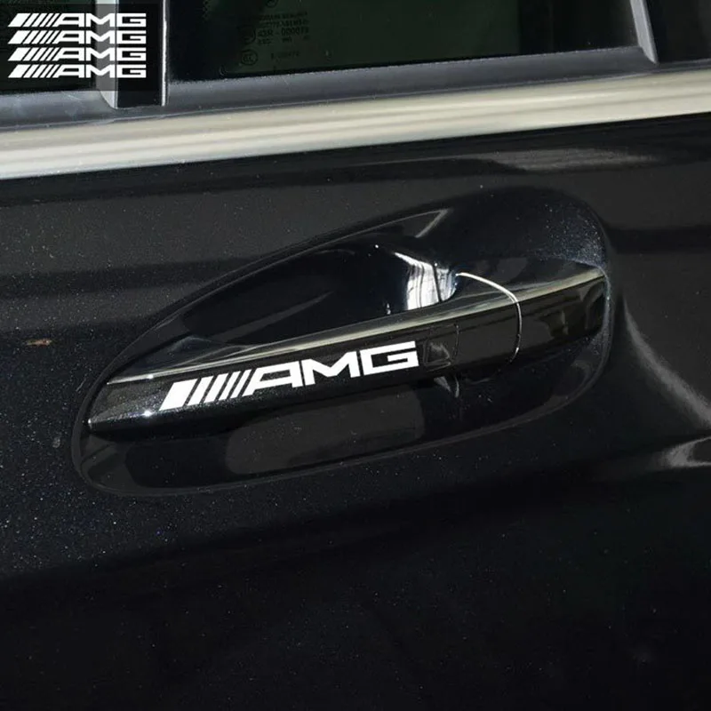 4 шт./лот автомобиля Наклейка для дверной ручки кузова Стикеры Mercedes Benz AMG W211 W203 W204