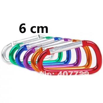 

6CM 3000PCS D-shape key carabiner-key chain-promotion gift-New material Aluminium carabiner for trip free shipping