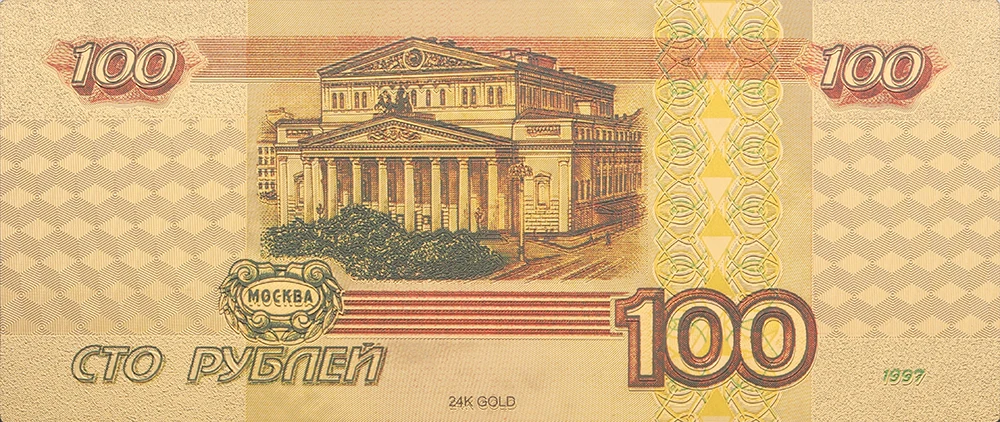 Золотые банкноты VNFURU 100 рубля Европейский садовый замок золотая монета 24K 999999