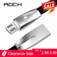 ROCK 2A 3D LED Licht Micro USB Kabel Zink-legierung Led Lampe Microusb-kabel für Samsung Htc Schnelle Ladegerät Kabel für Xiaomi Huawei