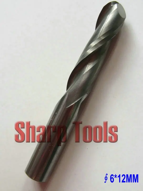 

10 pcs 6*12MM 2 Flutes Ball Nose Carbide Tools, CNC Router Cutters, End Mill Bits, 3D Relief,Cutting on Wood,Acryl,PVC,MDF,Resin