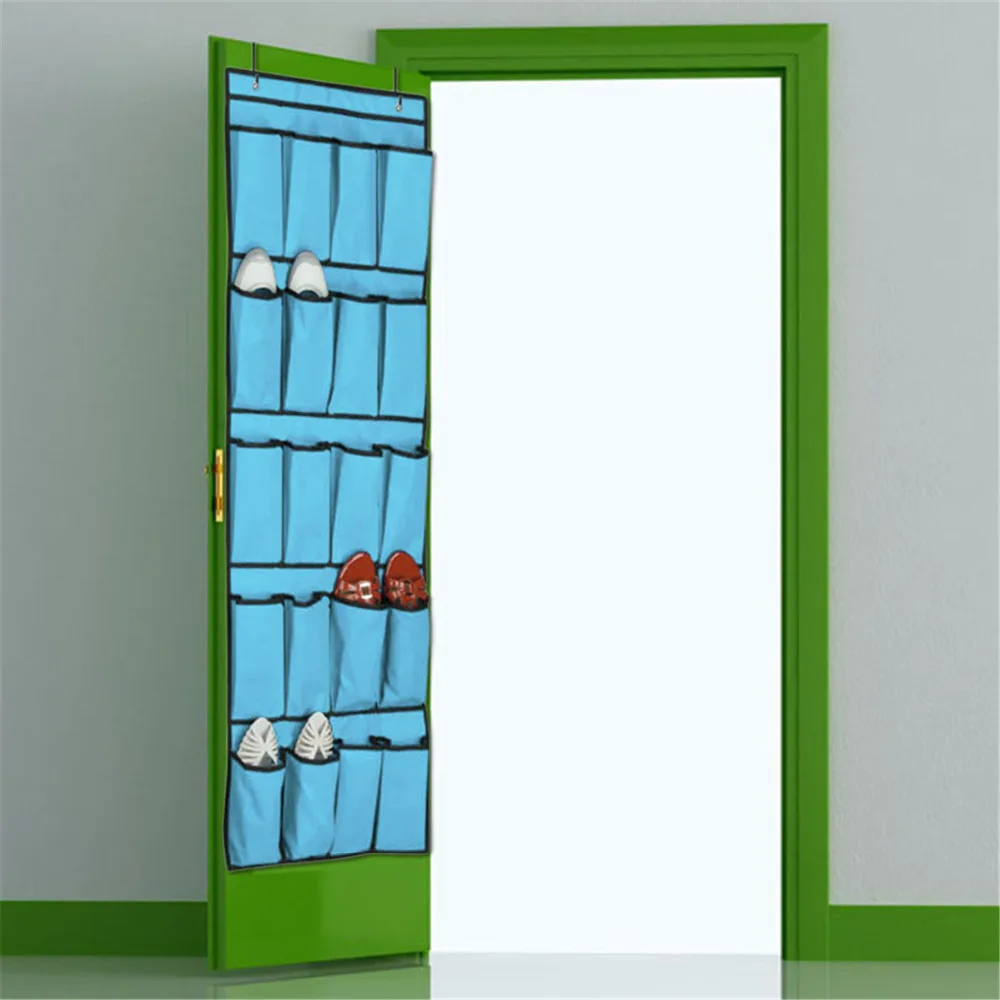 20 جيوب غير المنسوجة شنقا تخزين حقيبة وراء الأبواب الرئيسية أحذية تنظيم حقيبة مع خطاف الفضاء التوقف المنظم 125x45 سنتيمتر 1 قطعة