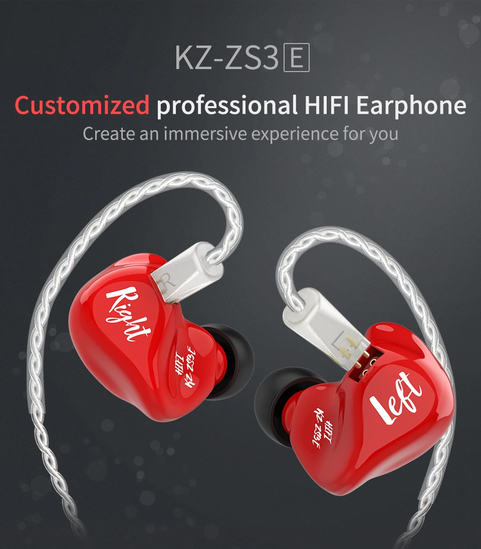 KZ ZS3E 1DD наушники HIFI с музыкальным басом, покрытые серебряным кабелем, наушники с разъемом ZSN AS10 ZS4 ZS10 ZST ED9 24h