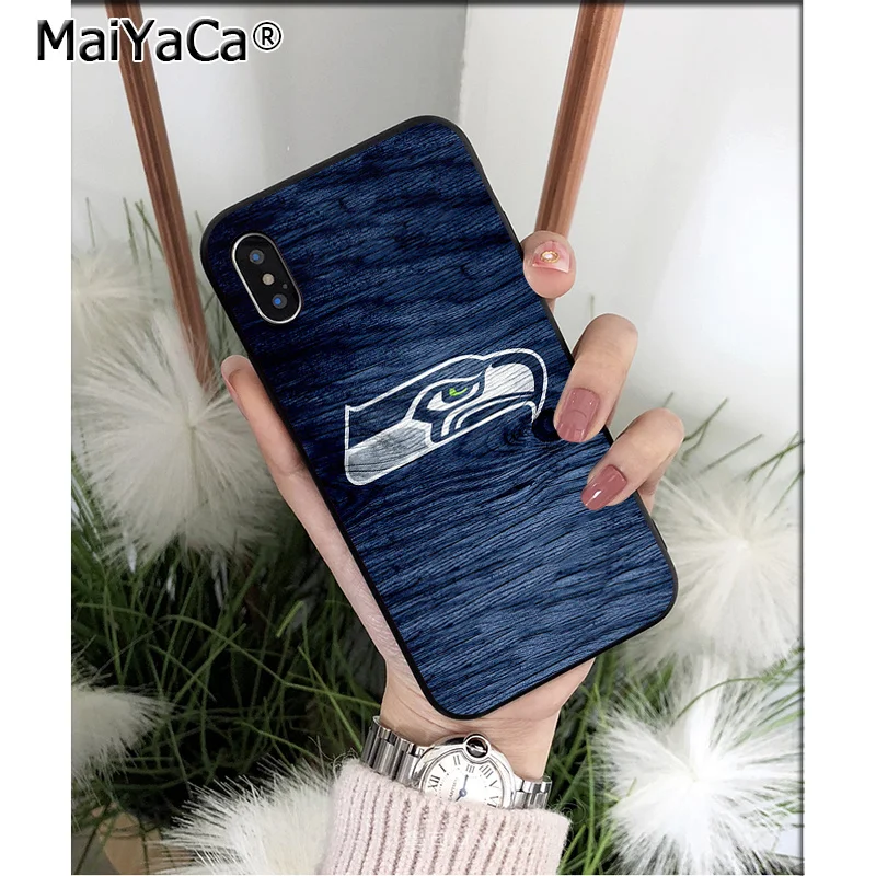 Мягкий силиконовый чехол для телефона MaiYaCa Seahawks Из ТПУ для Apple iPhone 8 7 6 6S Plus X XS MAX 5 5S SE XR