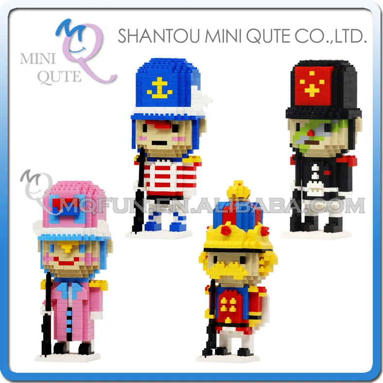 

4pcs/lot Kawaii CKL Nutcracker Doll diamond plastic building blocks bricks action figures Anime cartoon model educational toy
