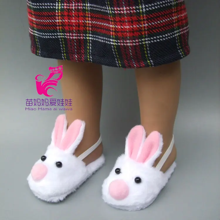 

Cute Rabbit plush shoes flip flop For 18" 45CM Girls Dolls, shoes for 43CM doll shoes for 35CM doll